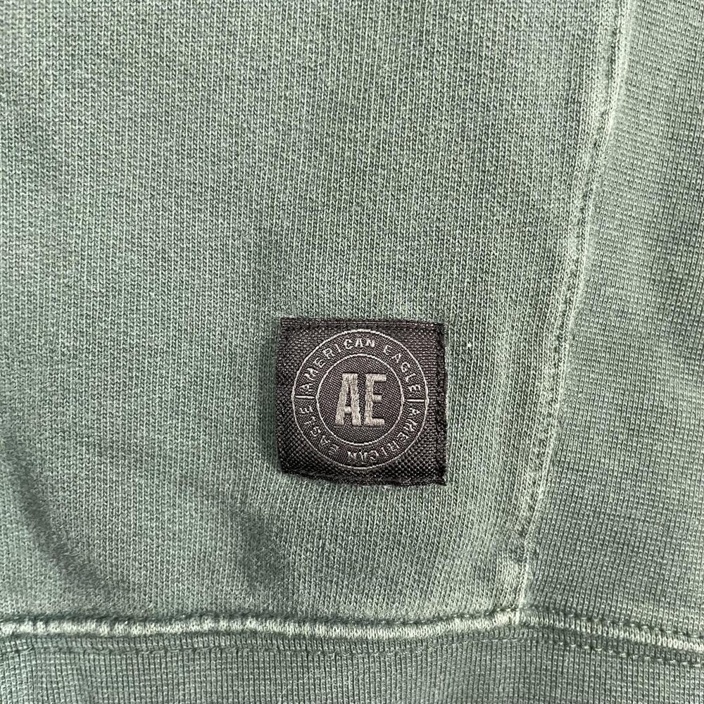 American Eagle Sweatshirt Mens M Green Pullover Fleece Crewneck Pockets Logo - Picture 7 of 12
